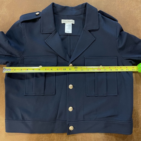 🏷️🆕Lucky Brand military blazer | Size 10 | navy blue | NWOT - Picture 13 of 14